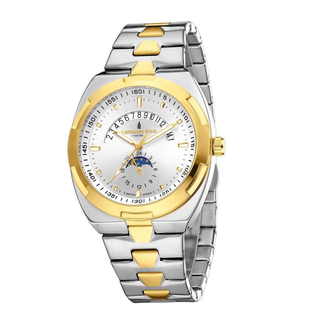 Camden Collection Analog Quartz Watch For Men With Round Dial, Retrograde Date Display, 24-Hour Day-Night Indica : LFM10021-44