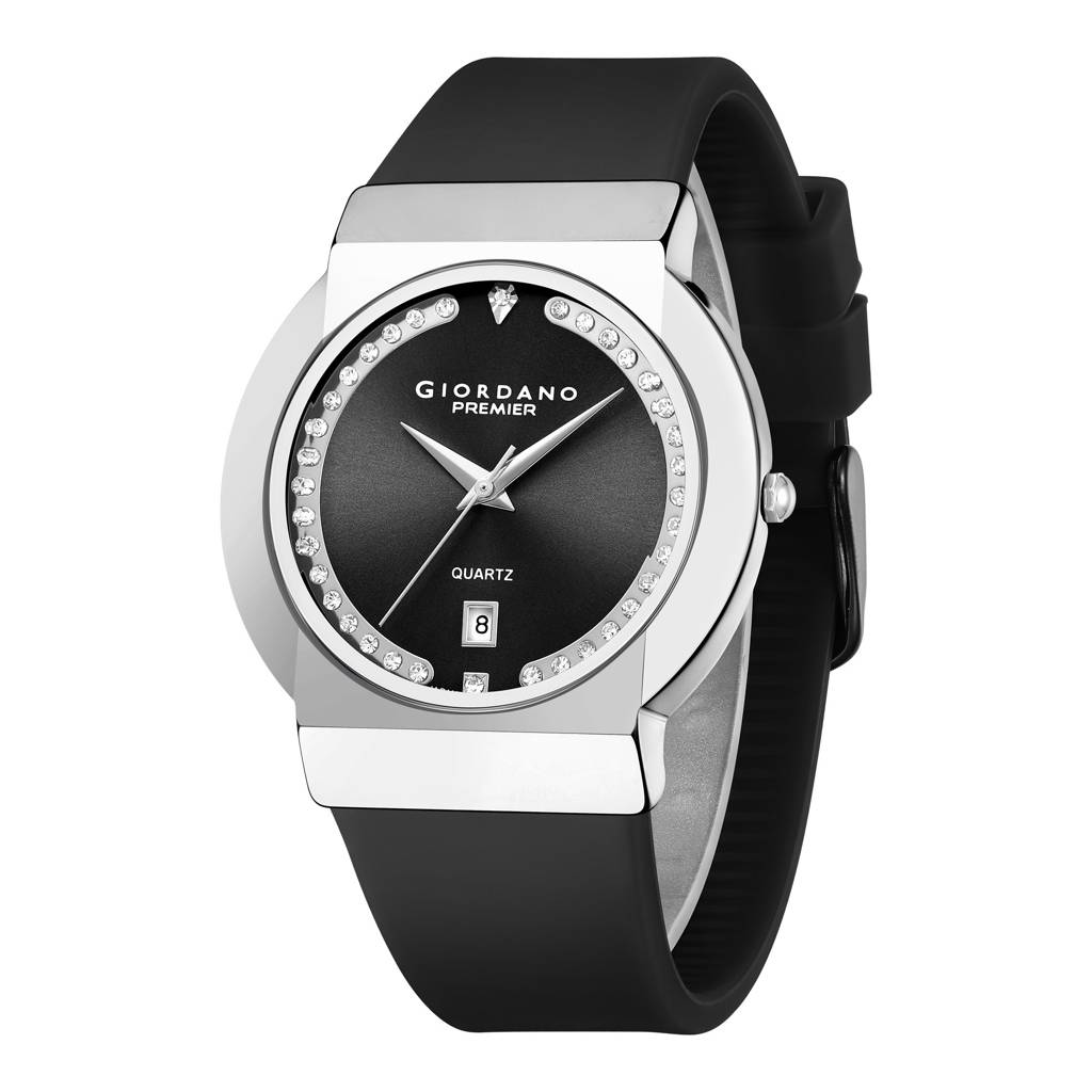 Premier Stellar Collection Analog Quartz Watch For Women With Round Dial, Crystal Studded Bezel, Date Display &  : GZ-50228-01