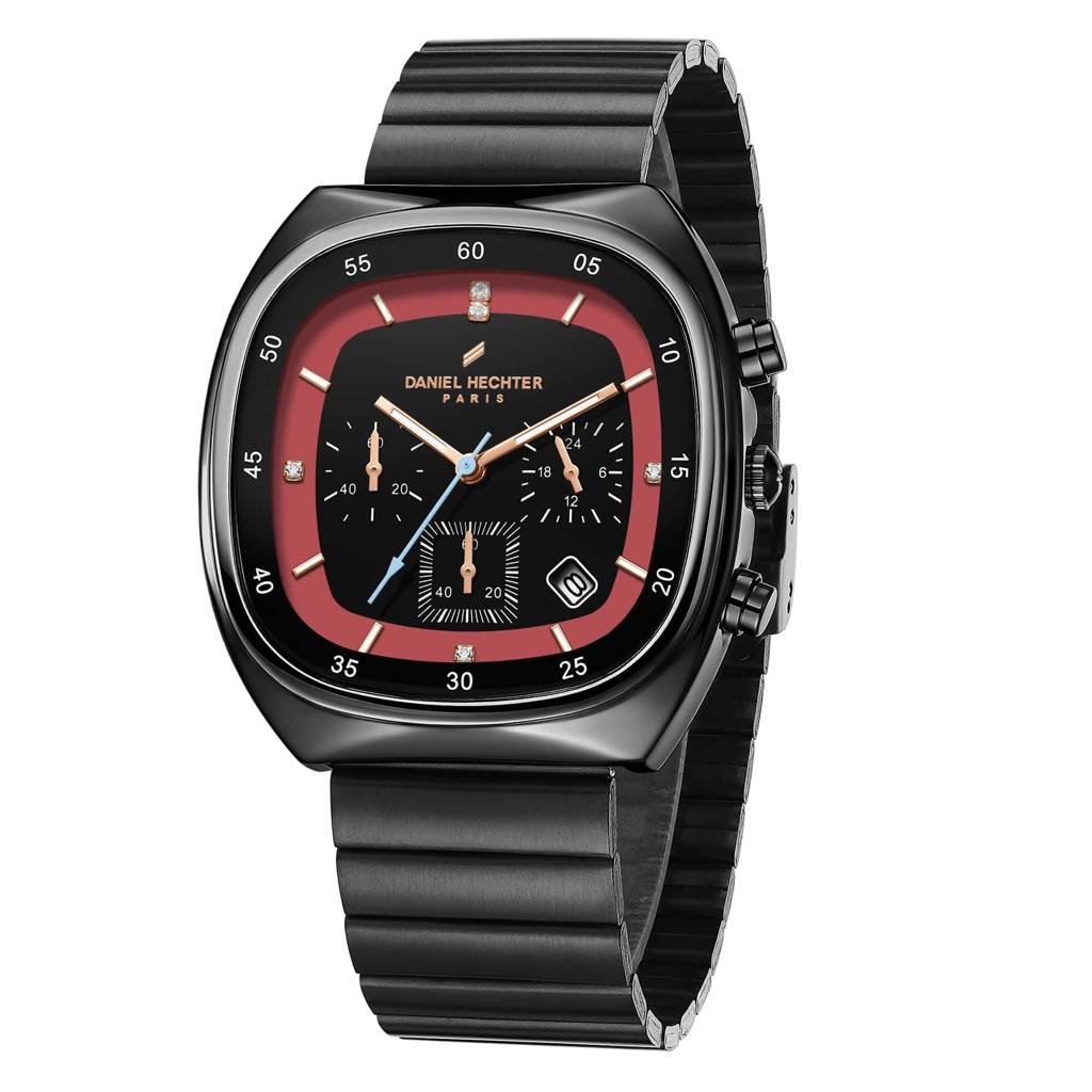 Daniel Hechter Paris Bercy Collection Modern Multi Functional Watch For Men With Square Dial And Stainless Steel  : DHM1001-44
