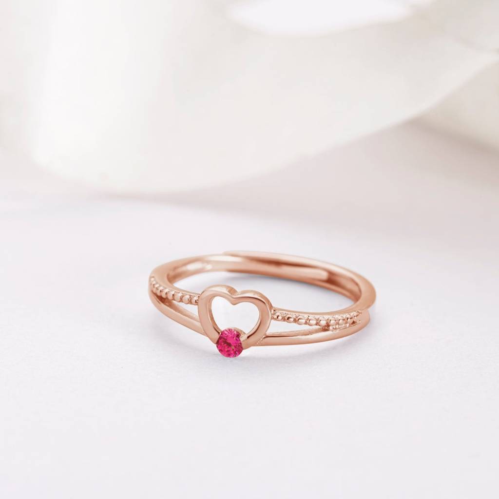 Romantic Love Rose Gold Plated 925 Sterling Silver Ring (Adjustable) : RNG-40153