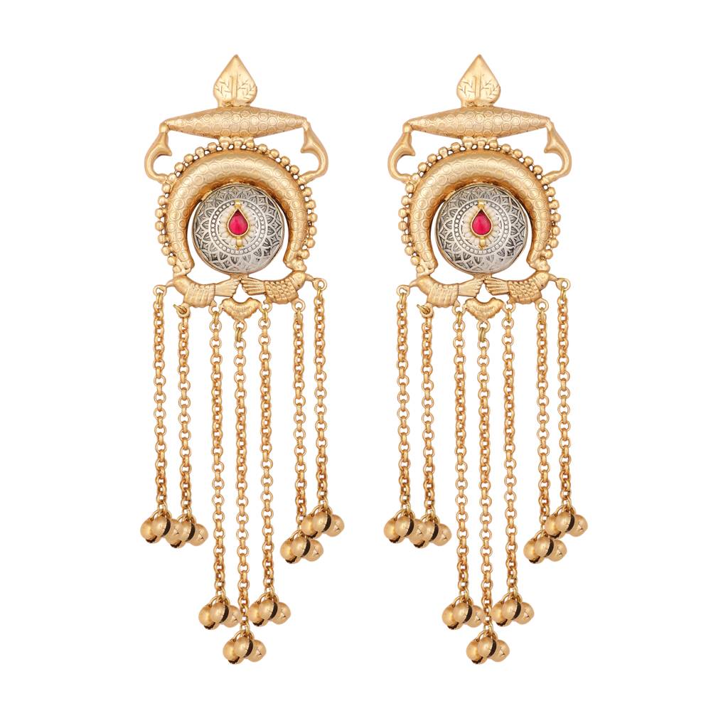 Aurum Glow Bead Drop Earrings : YI24A0459E