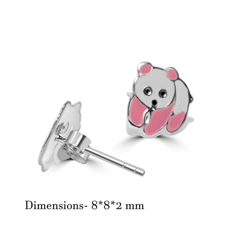925 Pure Silver Panda Stud Cute Tiny Earrings | : TWP1138