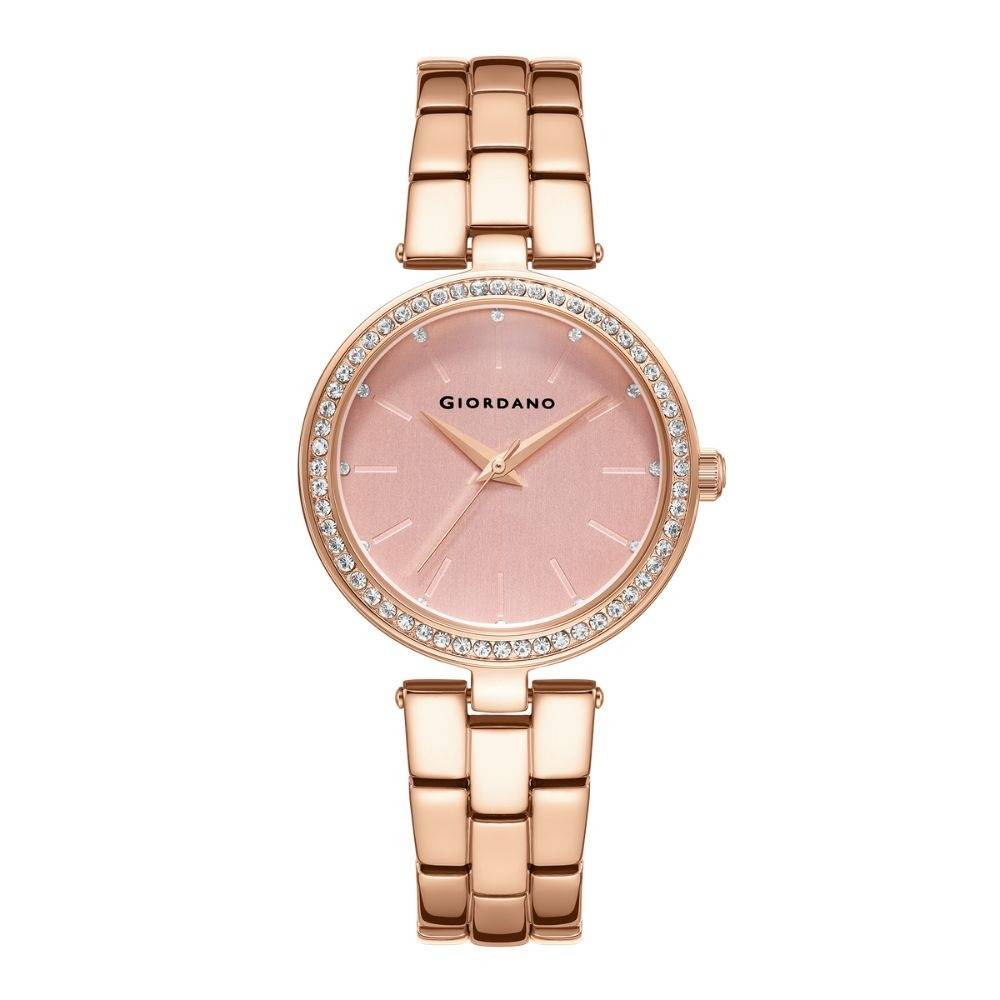 Analog Watch For Women With Diamond Studded Case And Metal Strap : A2079-33