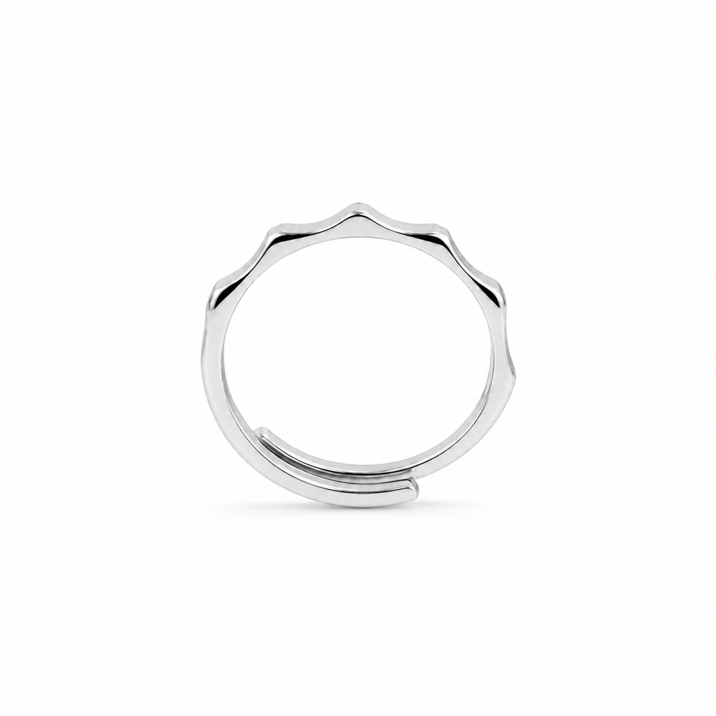 925 Silver Wave Adjustable Ring : LR23355