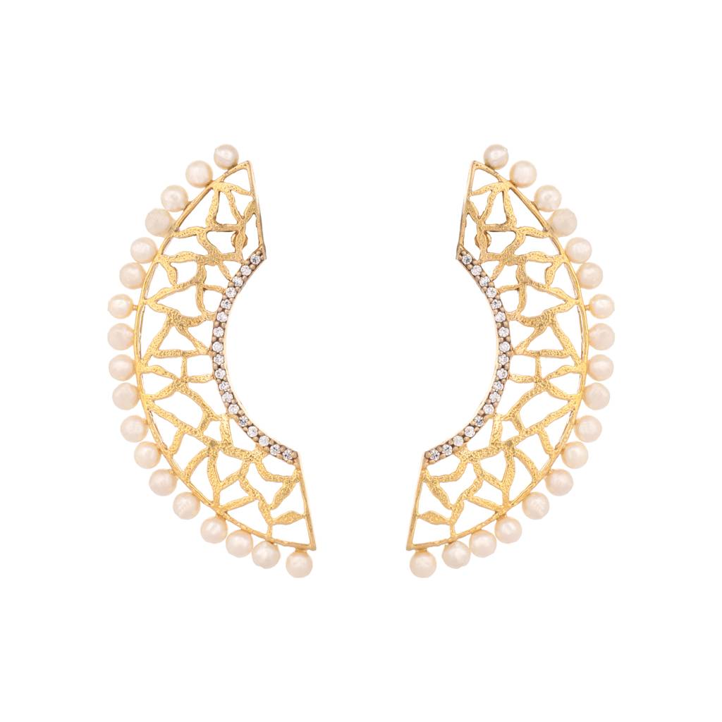 22K Gold Plated Filigree Elegance Earrings : YI24A0406E