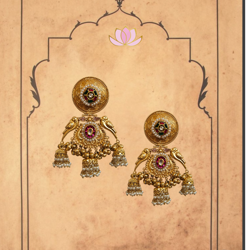 Aayat Kashmiri Pachi Kundan Jhumki : ER021