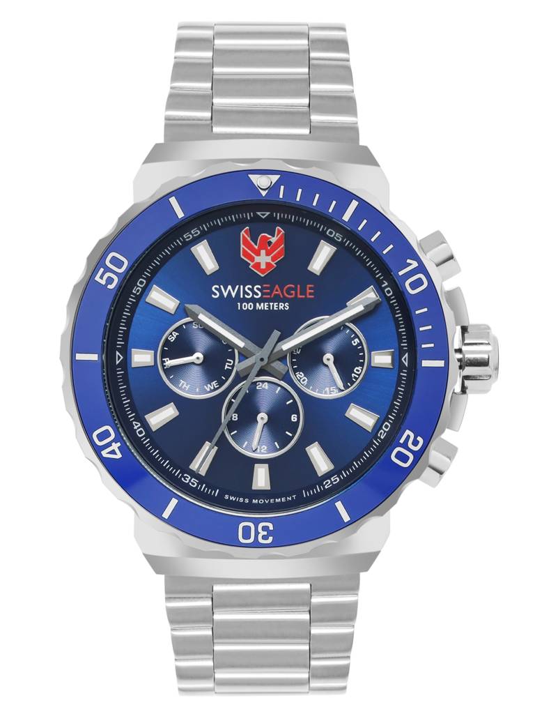 Swiss Eagle Premium Swiss-Made Movement -Multifunction Watch For Men - Stainless Steel Belt - Se-9172 : SE-9172-33A