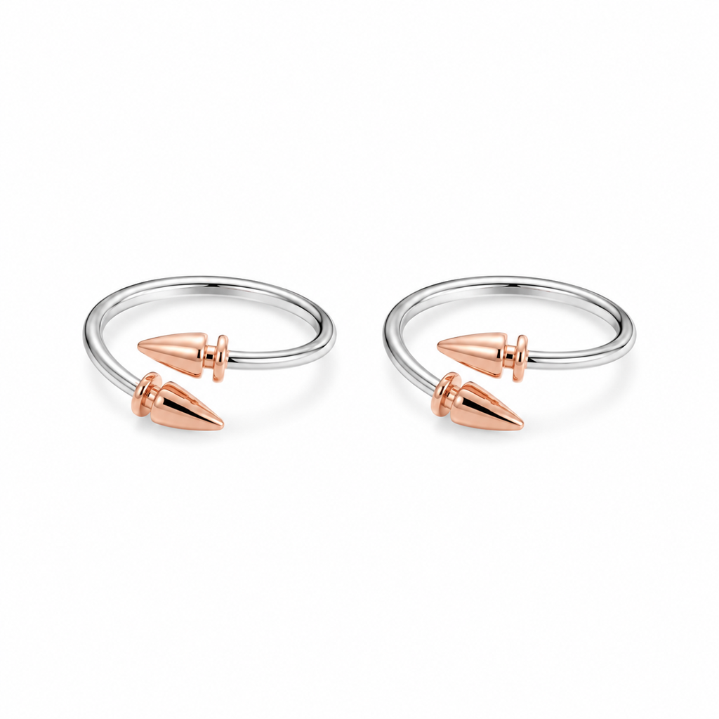 Silver Dual Tone Arrow Toe Ring : TR00360