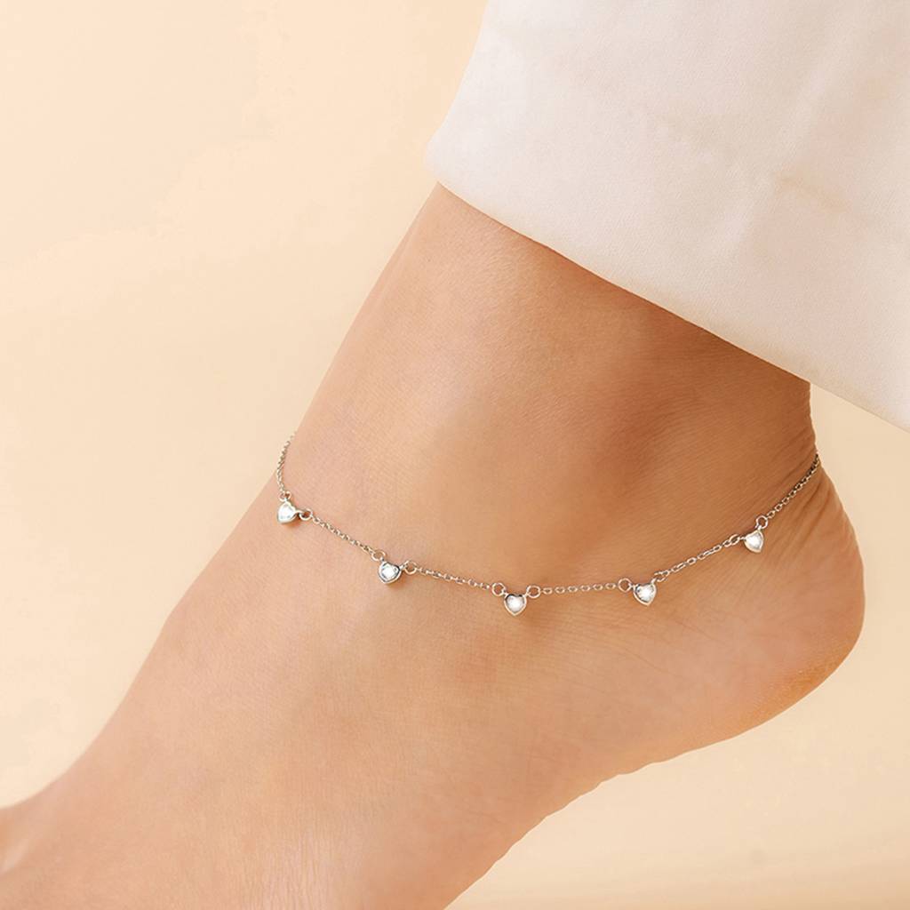 Linked In Love Anklet : ANK-60428-ONE-R