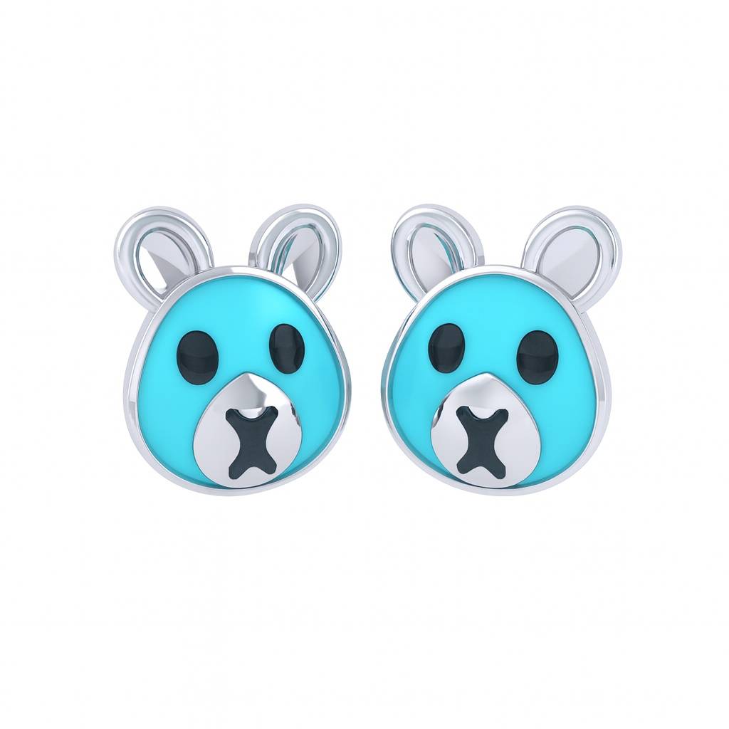 925 Pure Silver Mouse Stud Earrings : TWP1335