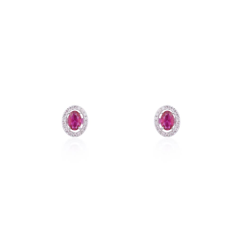 Iski Uski 925 Sterling Silver Kyle Ruby Drop Earrings