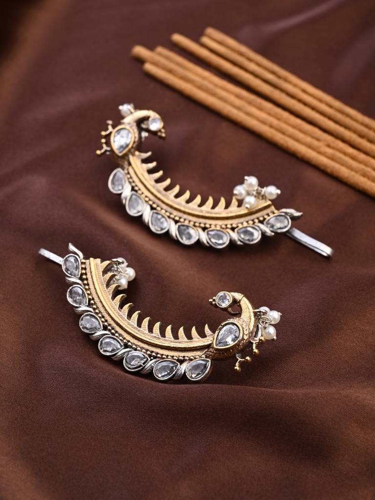 Peacock Crescent Earrings : S24ANER554GLD