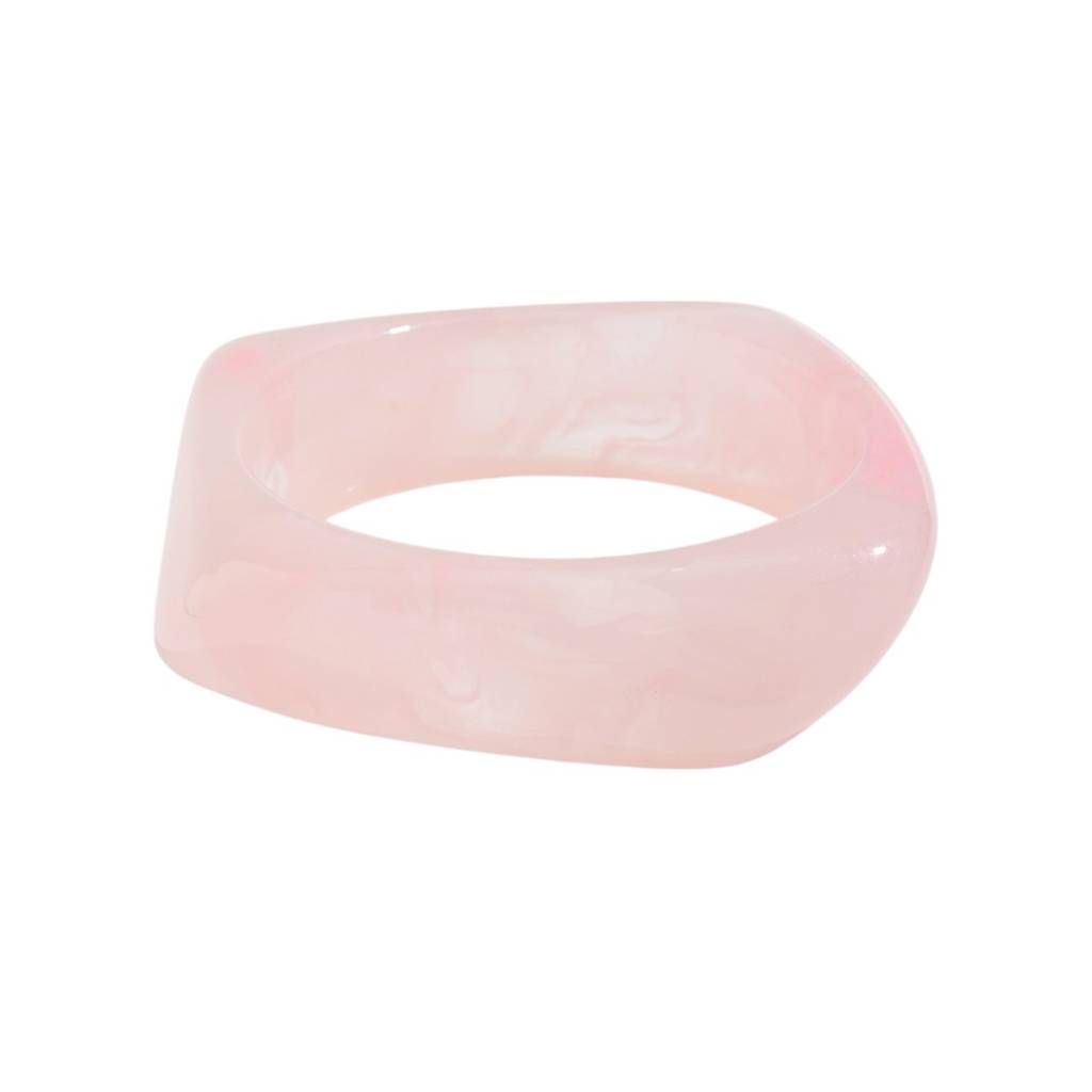 Chunky Wide Edge Rounded Square Polygonal Acrylic-Bangle : ADN0825B2252LPK
