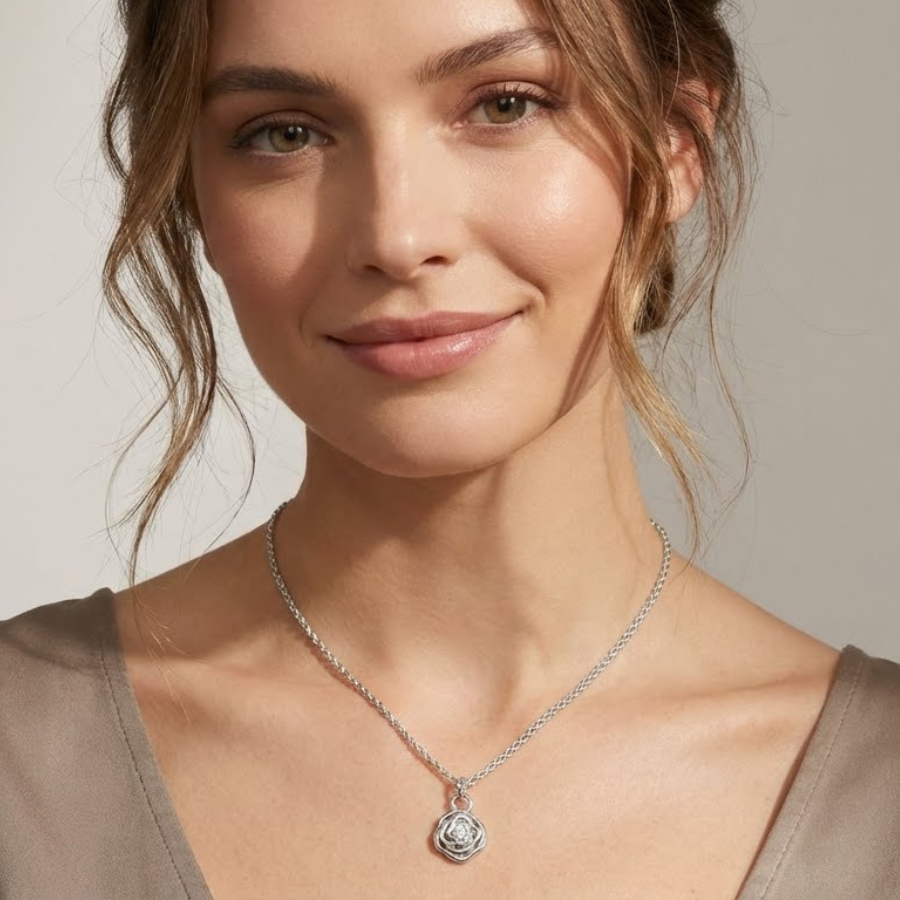 Multiple Flower Necklace For Women | Elegant Floral Pendant Jewellery : 1589209817