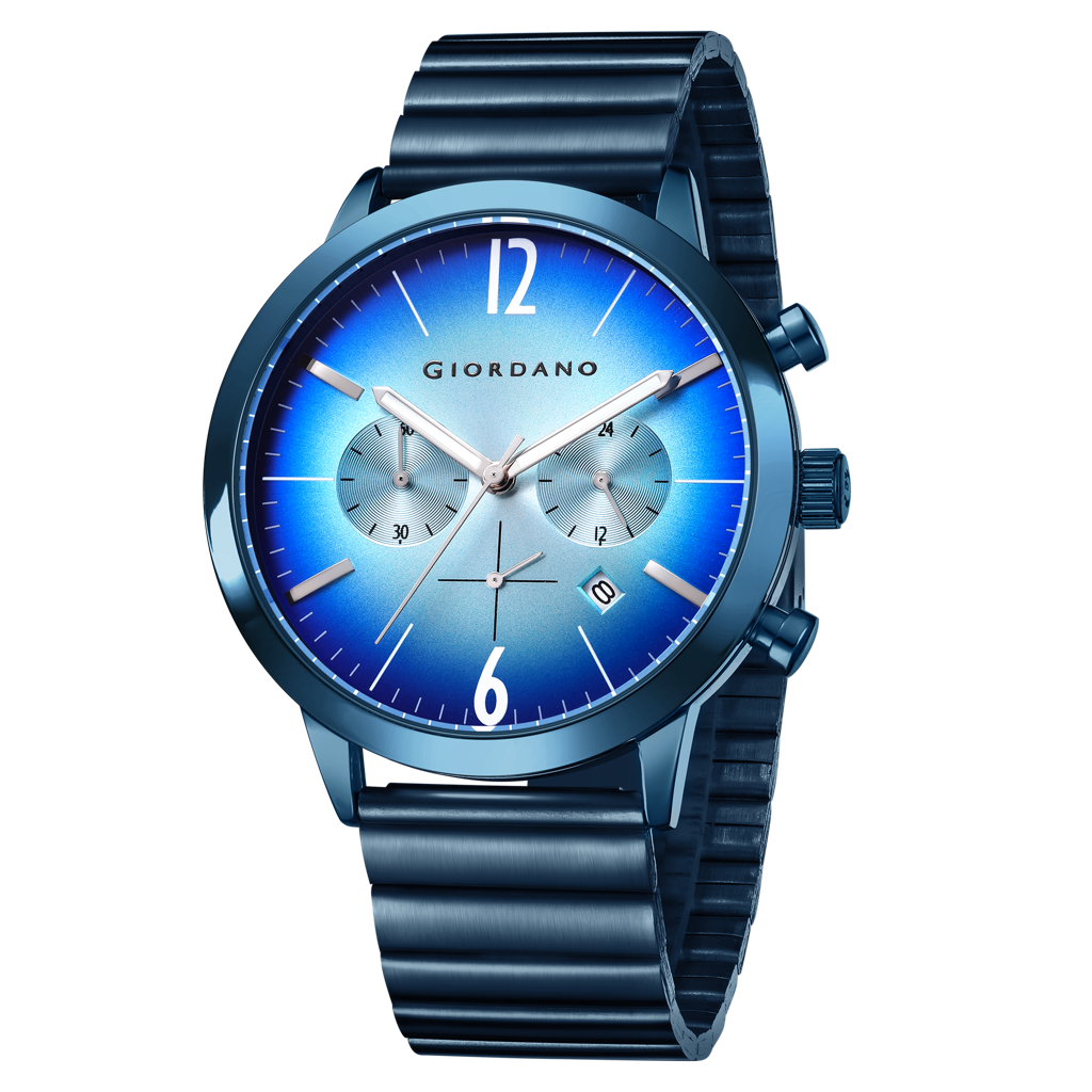 Giordano Analog Chronograph Watch For Men - Stainless Steel Case & Strap| Modern Casual & Formal Wristwatch With : GZ-50153-44