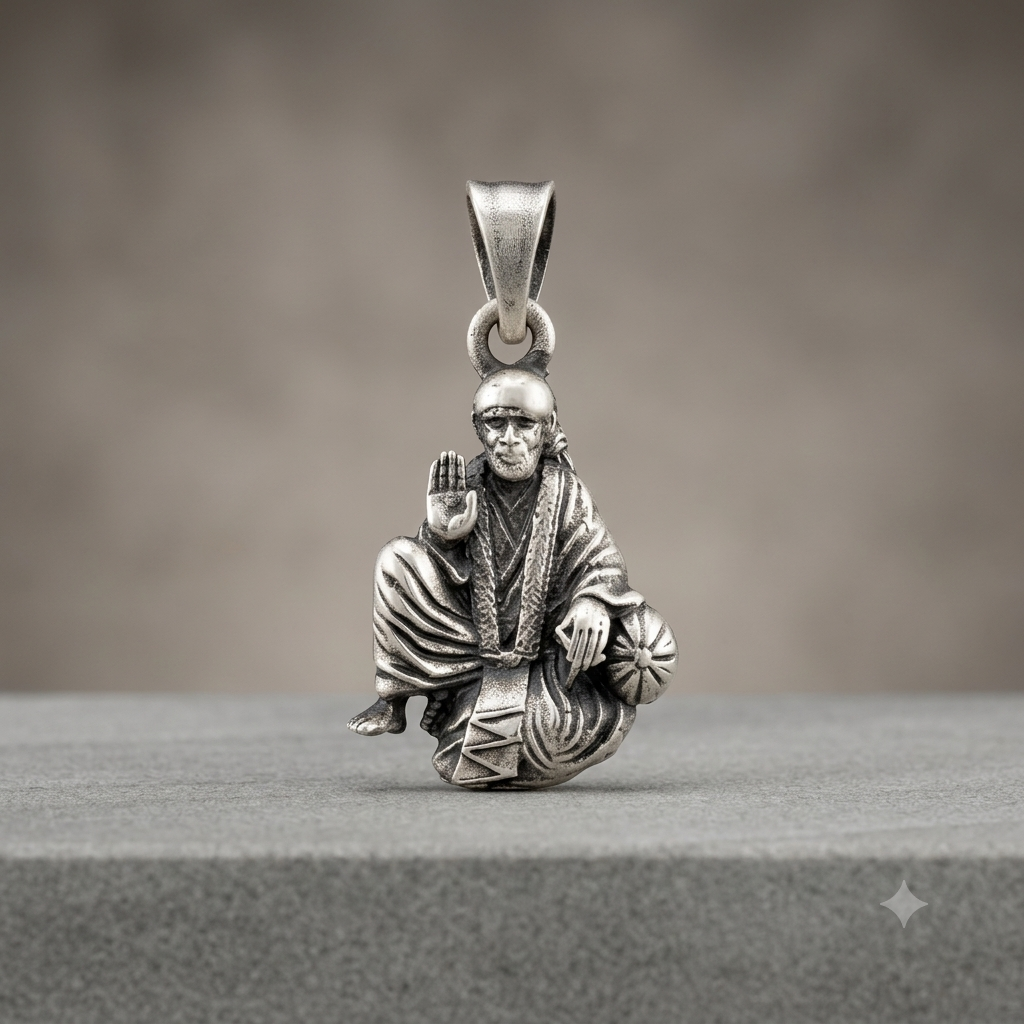 Sai Baba 925 Sterling Silver Pendant For Men And Women | Spiritual Religious God Pendant : TWIN157