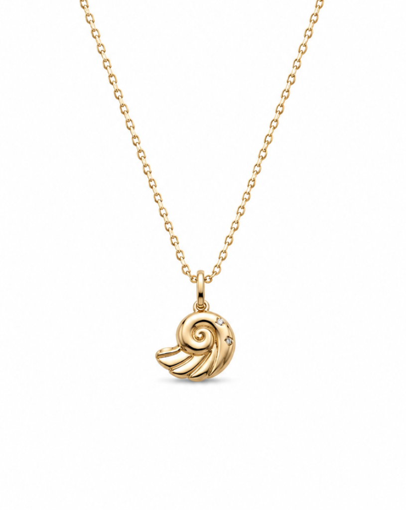 Recycled 925 Sterling Silver Coral Swirl Necklace – Handcrafted Everyday Wear : N13_G