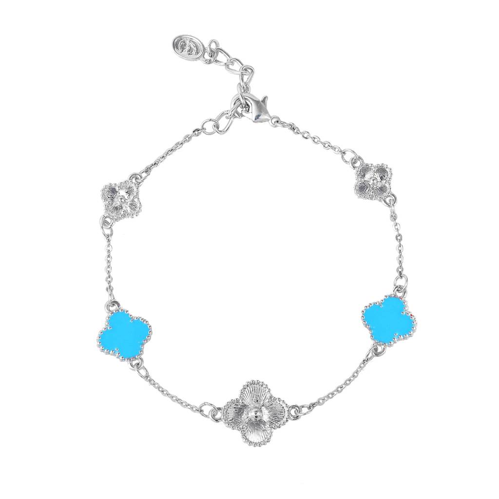 Estele Trendy Clover Leafy Style Adjustable Charm Bracelet For Women : 102184-IRBLBR