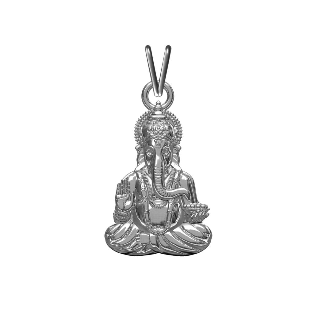 Silver Ganpati Bappa Silver Pendant : ZLGDP-1031
