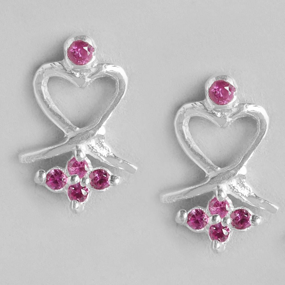 Silver 92.5 Pink Earring : Silver 92.5 Pink Earring : Z125SG002N065