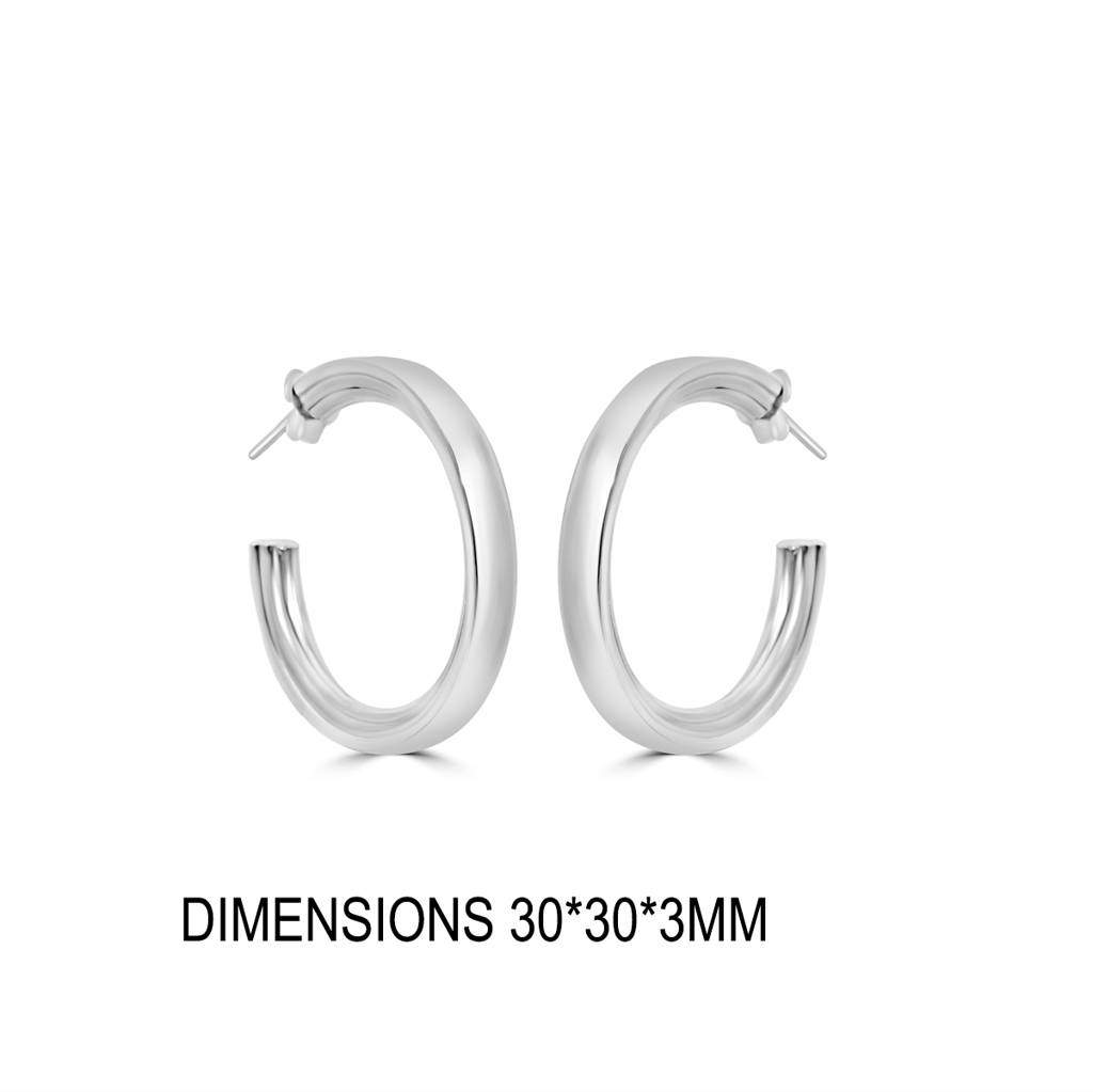 925 Pure Silver Classy Hoop Earrings : TWP1150