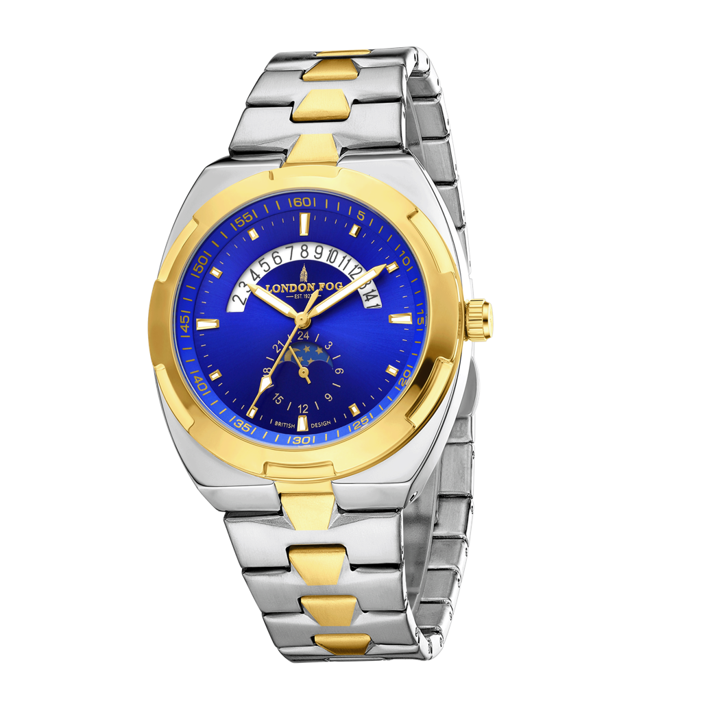 Camden Collection Analog Quartz Watch For Men With Round Dial, Retrograde Date Display, 24-Hour Day-Night Indica : LFM10021-33