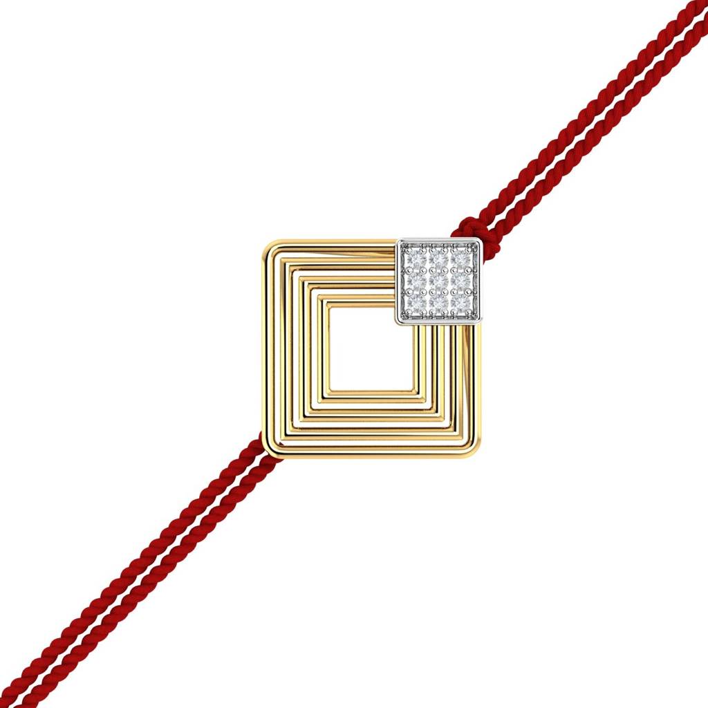 Eternz Certified Jewellery - KuberBox 9K Yellow Gold Modern Gold Rakhi Pendant (One Size)