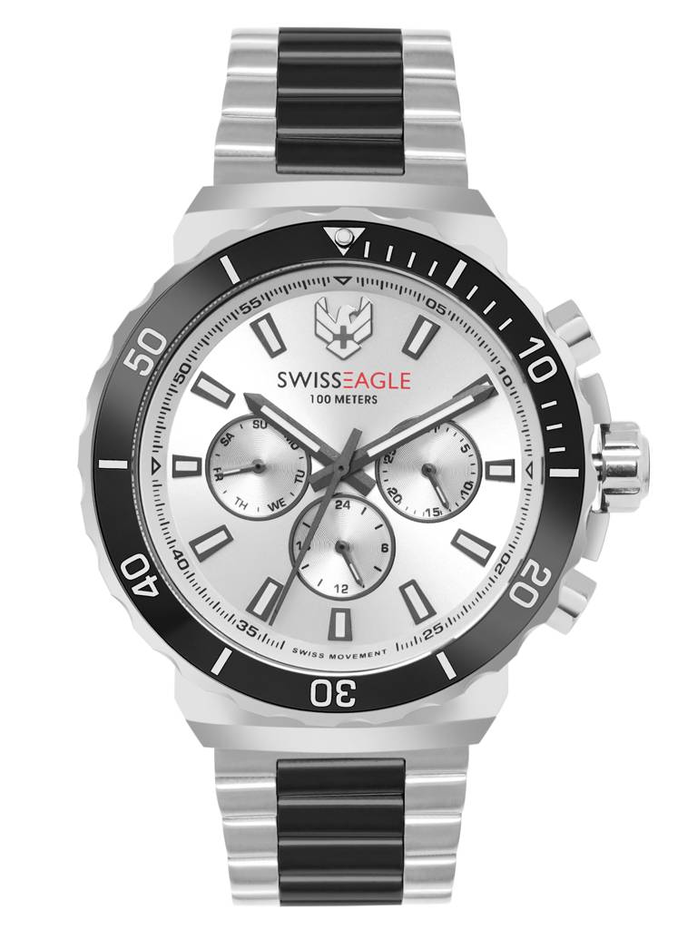 Swiss Eagle Premium Swiss-Made Movement -Multifunction Watch For Men - Stainless Steel Belt - Se-9172 : SE-9172-22A