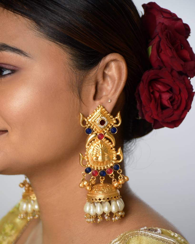 Grand Bridal Kundan Statement Jhumkas : NA_HM_ER_71_3