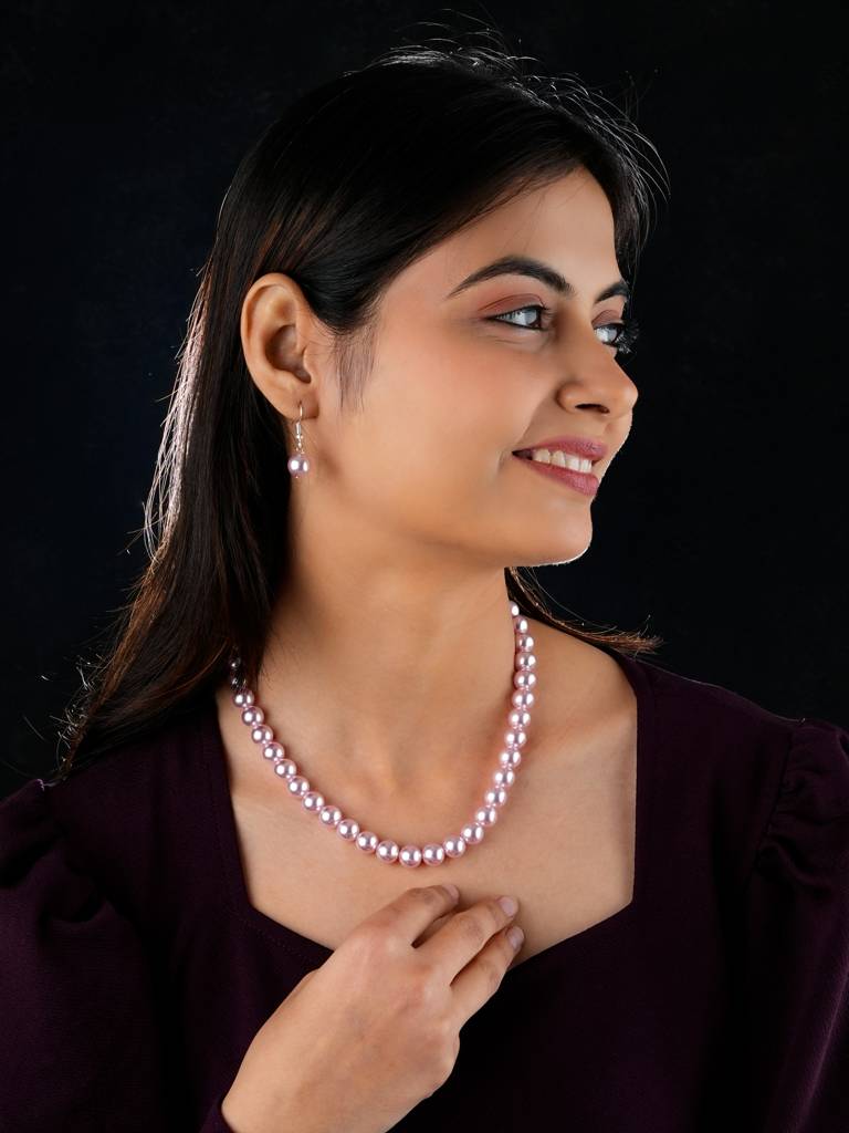 Wild Orchid Pearls Necklace Set : PRMBS09