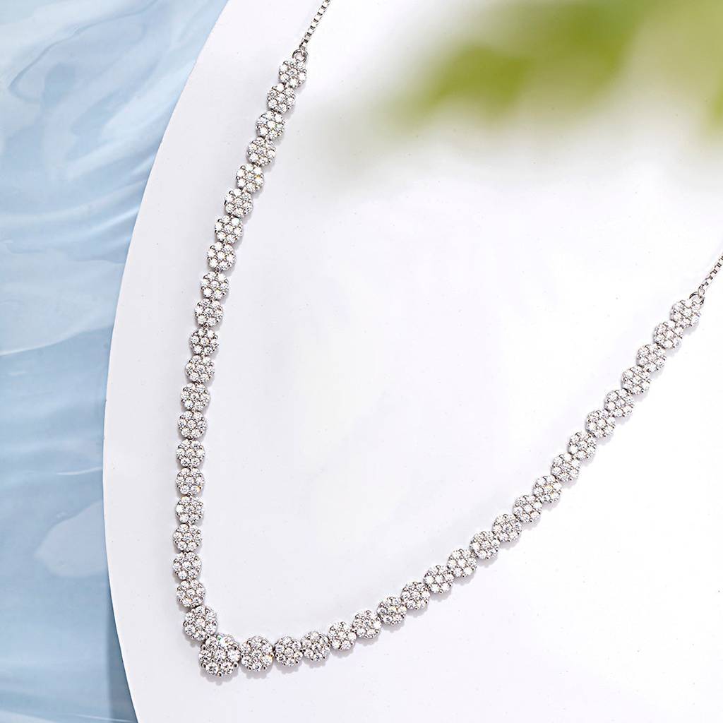 Elegancia Rhodium Plated 925 Silver Necklace : NL-30083
