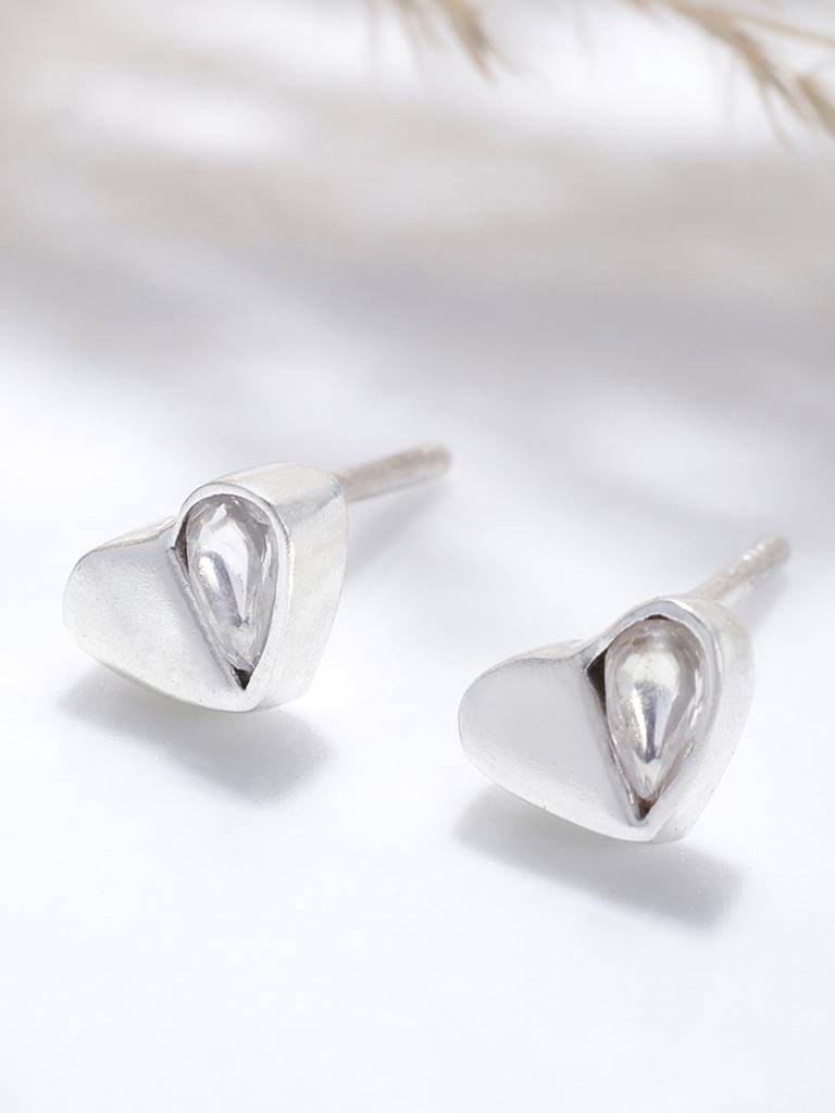 92.5 Heart Shaped Stud Earring : U100SG003MY030