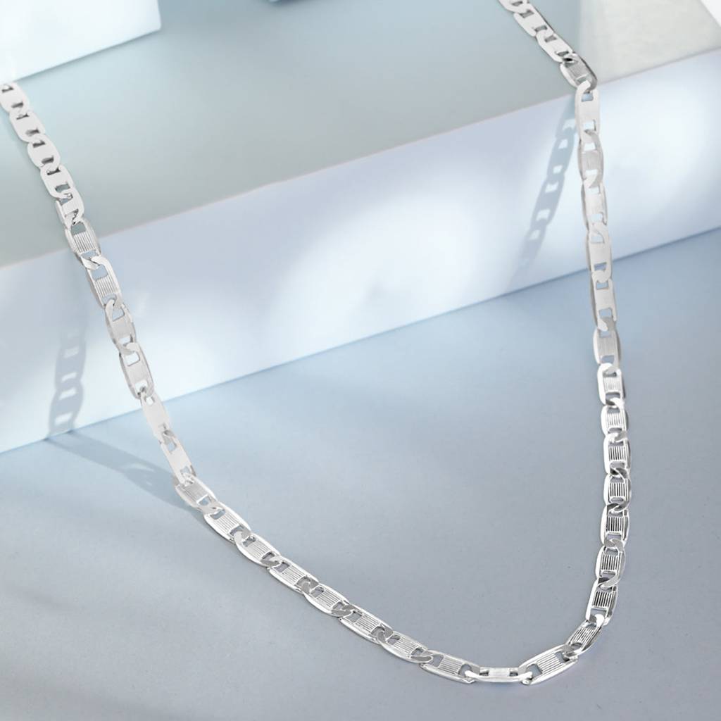 Sophisticated 925 Sterling Silver Men'S Chain With Rhodium Plating : M-CH-10067-20-6-S