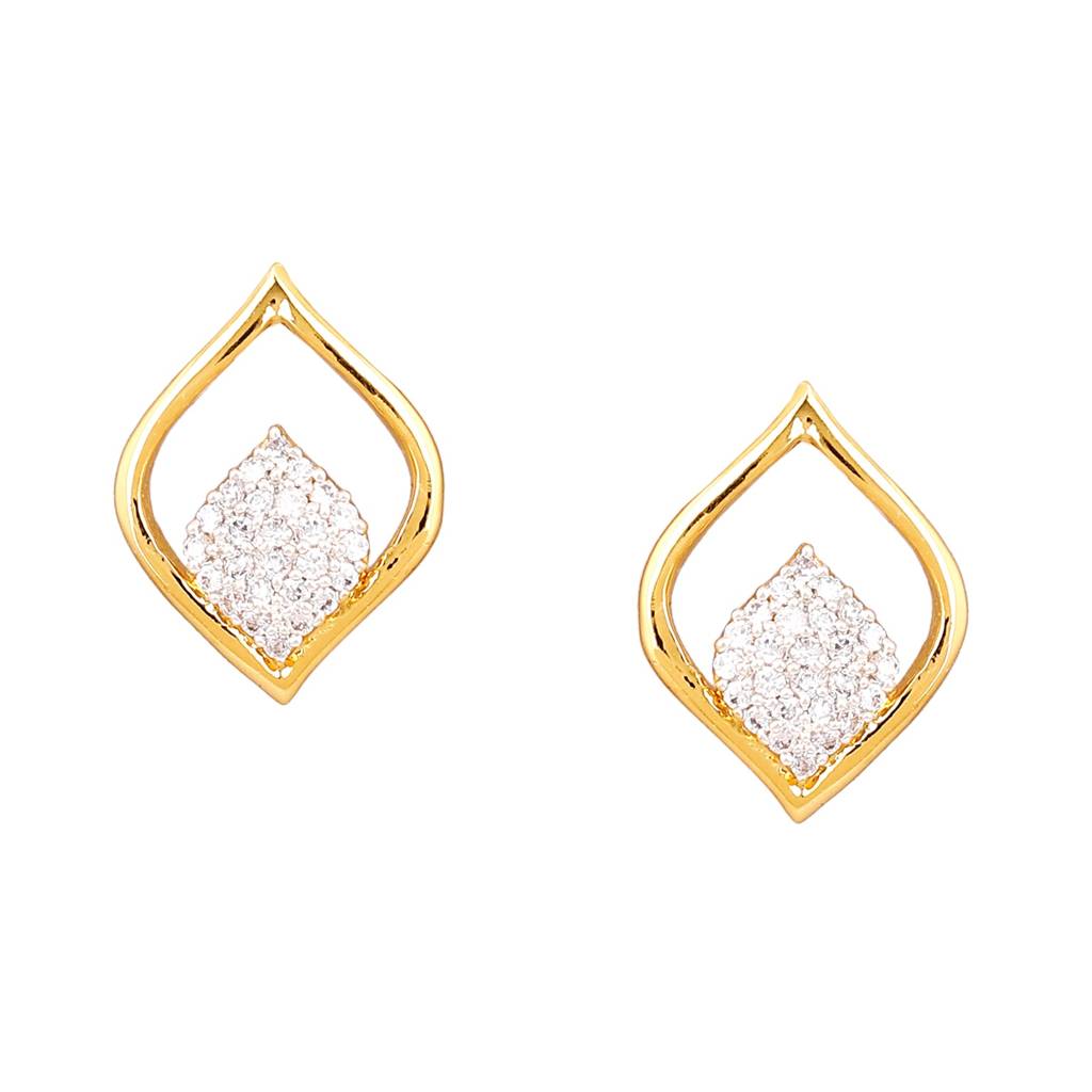 Estele Gold Plated Cz Jyoth Stud Earrings For Women : AD-069706ER