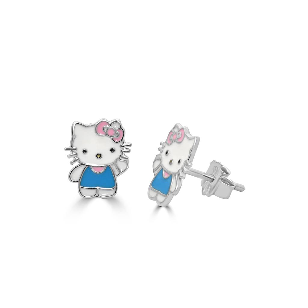 925 Pure Silver Hello Kitty Inspired Stud Earrings-Twp1270 : TWP1270