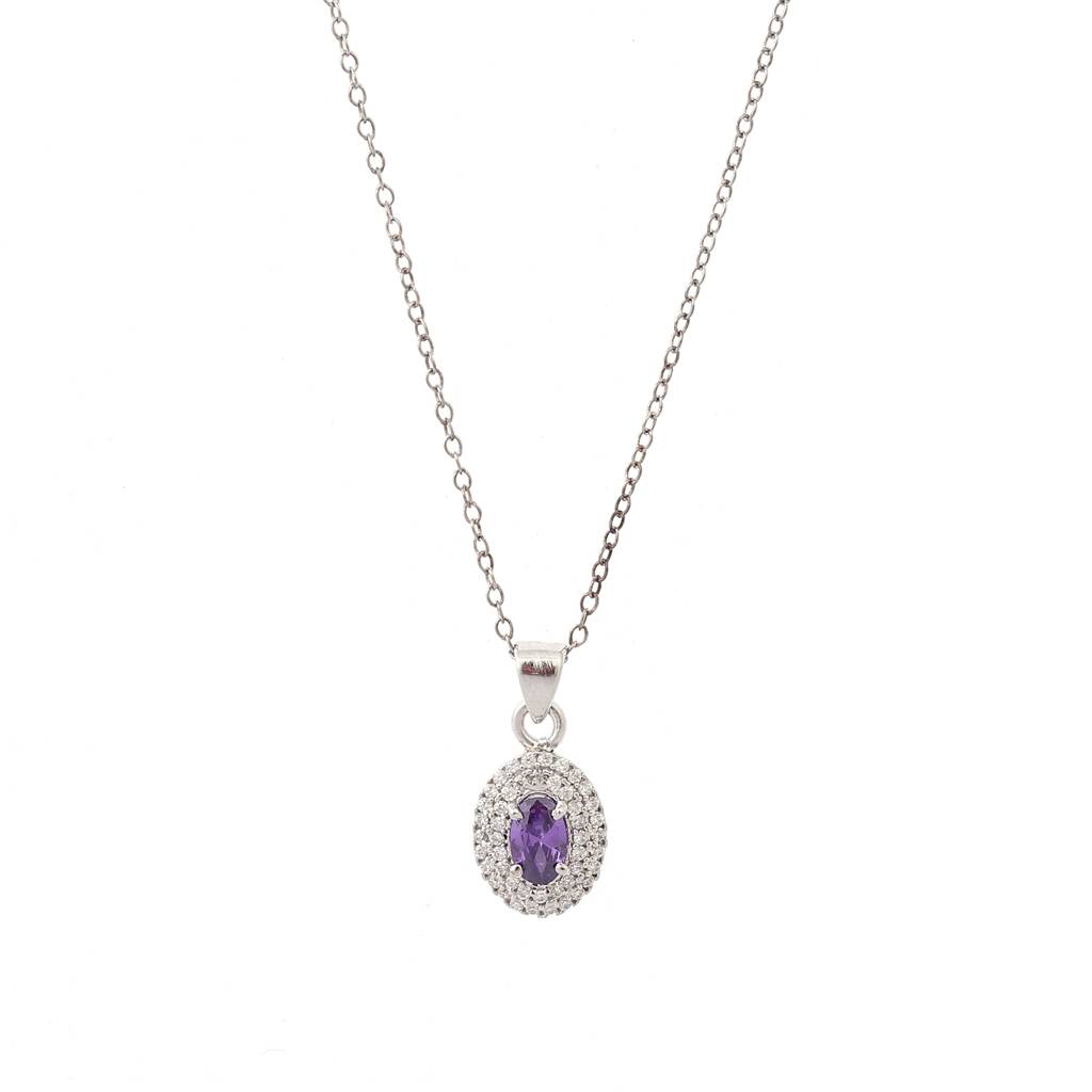 Iski Uski 925 Sterling Silver Bevan Amethyst Pendant