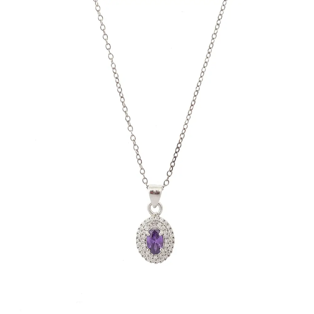 Iski Uski 925 Sterling Silver Bevan Amethyst Pendant