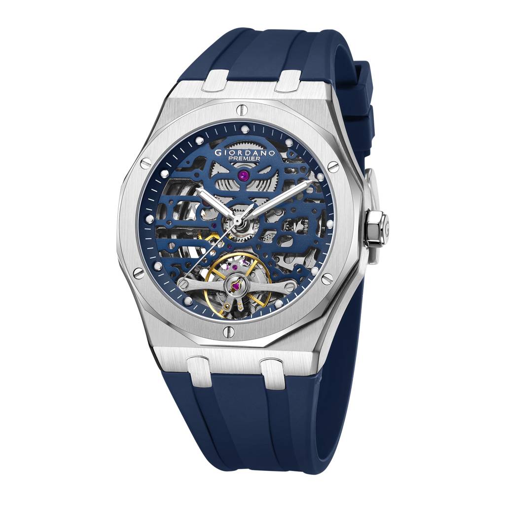 Premier Phantom Collection Automatic Watch For Men With Skeleton Round Dial, Luminous Hands And Markers, Silicon : GZ-50224-03