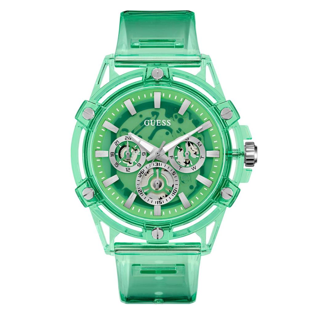 Guess Round 48Mm Green Dial Analog Men Watch - Gw0806G6 : GW0806G6