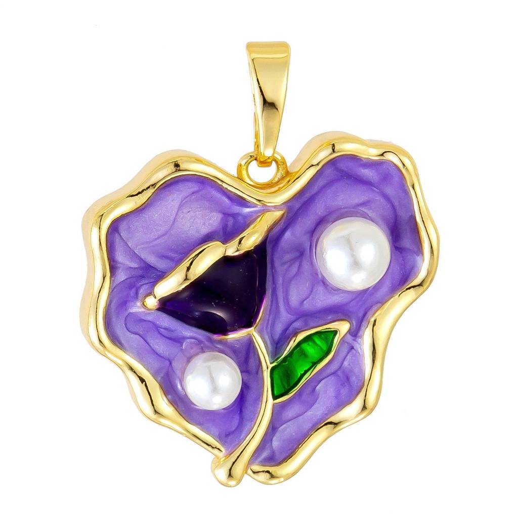 Stylish Resin Art Smart Look Heart Shape Purple Pendant With Anti Tarnish Gold Plated Chain : 118299