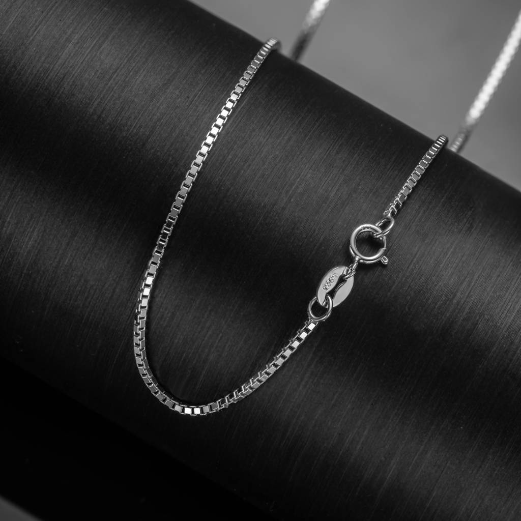 925 Sterling Silver Box Chain For Women & Men, 20 Inch Rhodium Plated Silver Chain : BRDCBCS