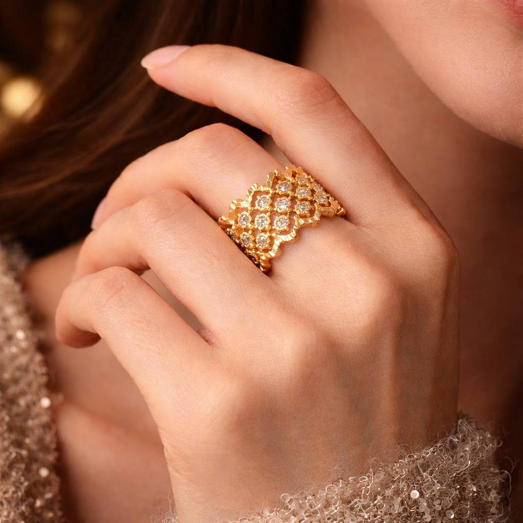 Amoré Lattice Adjustable Ring : C-736