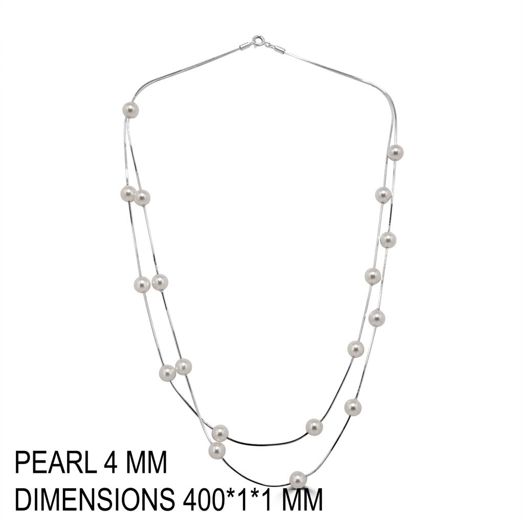Exquisite 925 Sterling Silver Pearl Necklace Designed To Add Grace And Sophistication : NL1060
