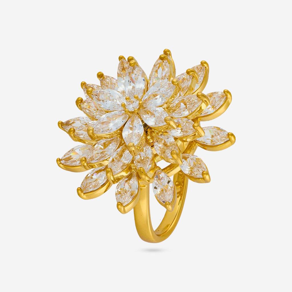 White Gold Plated - Casual Wear Zircon Finger Ring - 464143 : 464143