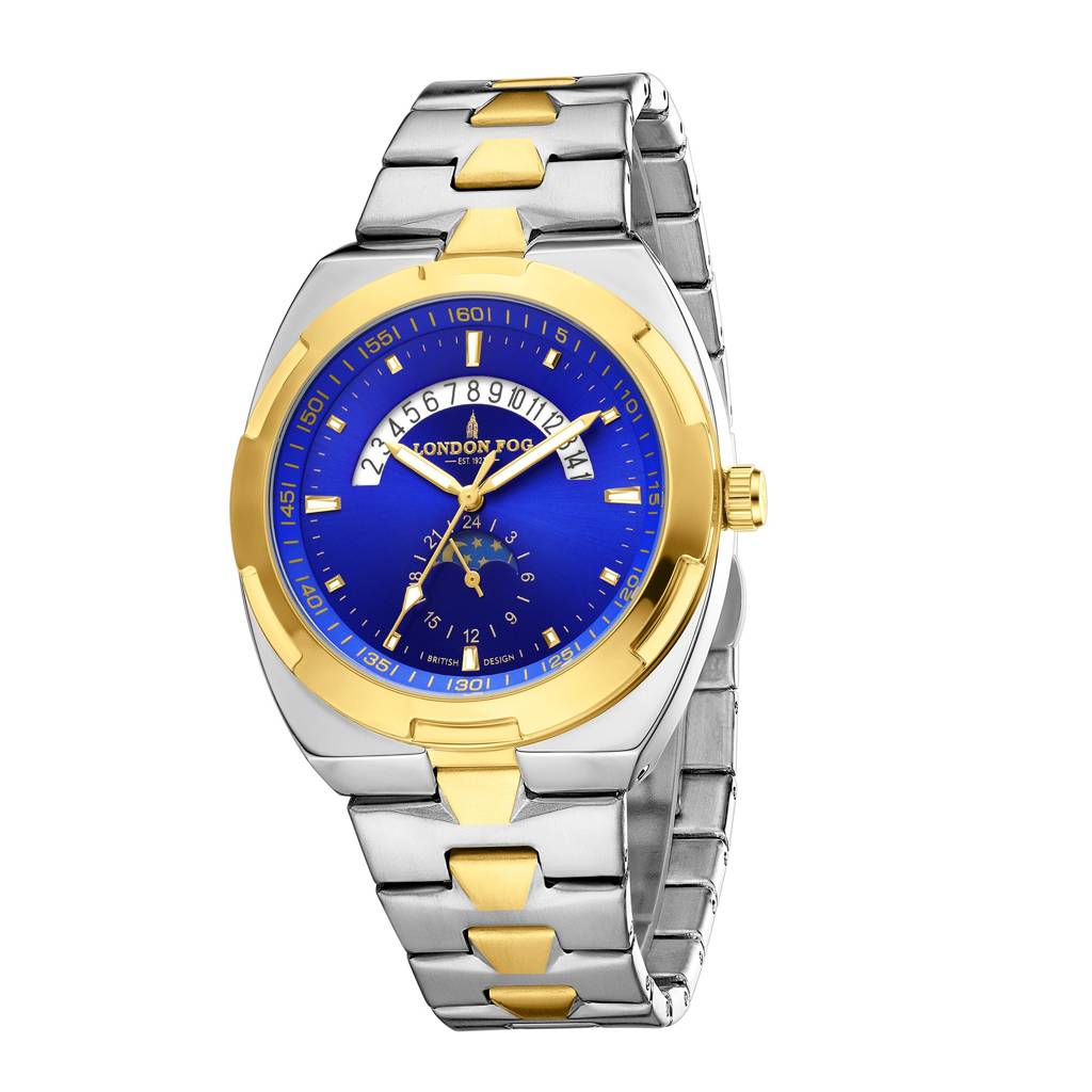 Camden Collection Analog Quartz Watch For Men With Round Dial, Retrograde Date Display, 24-Hour Day-Night Indica : LFM10021-33