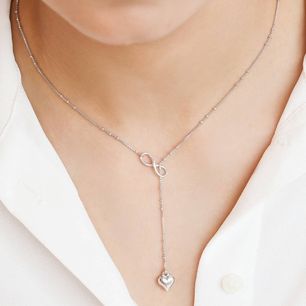 Infinity-Heart 925 Sterling Silver Necklace : NL-30172