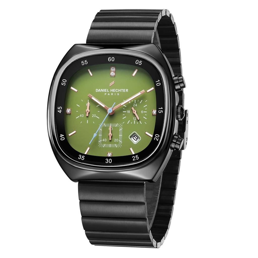 Daniel Hechter Paris Bercy Collection Modern Multi Functional Watch For Men With Square Dial And Stainless Steel  : DHM1001-22