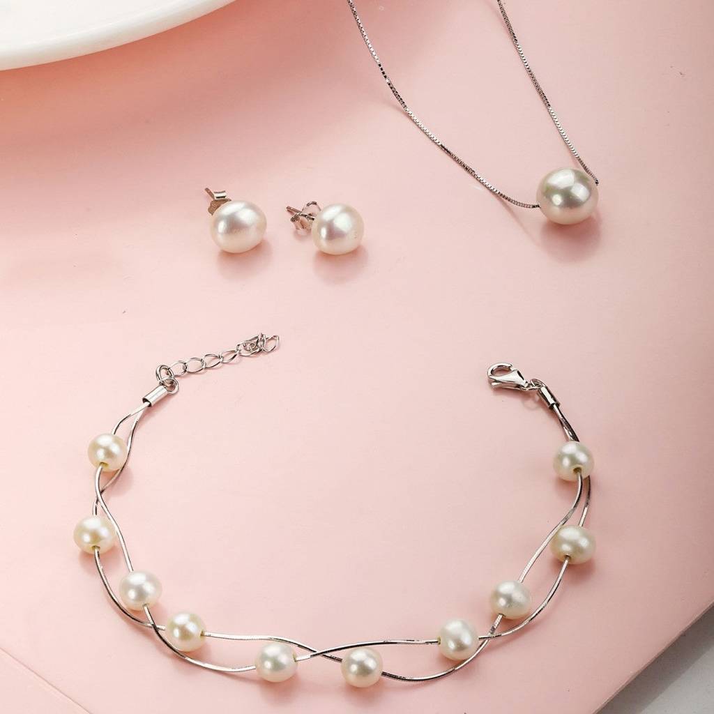 Classic 925 Silver Freshwater Pearl Trio : CJS-10001