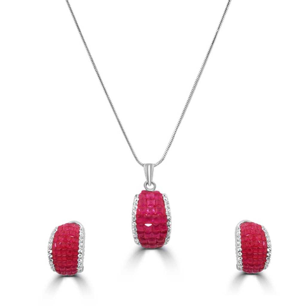 925 Pure Silver Charming Chain Pendant Set : CPS1005