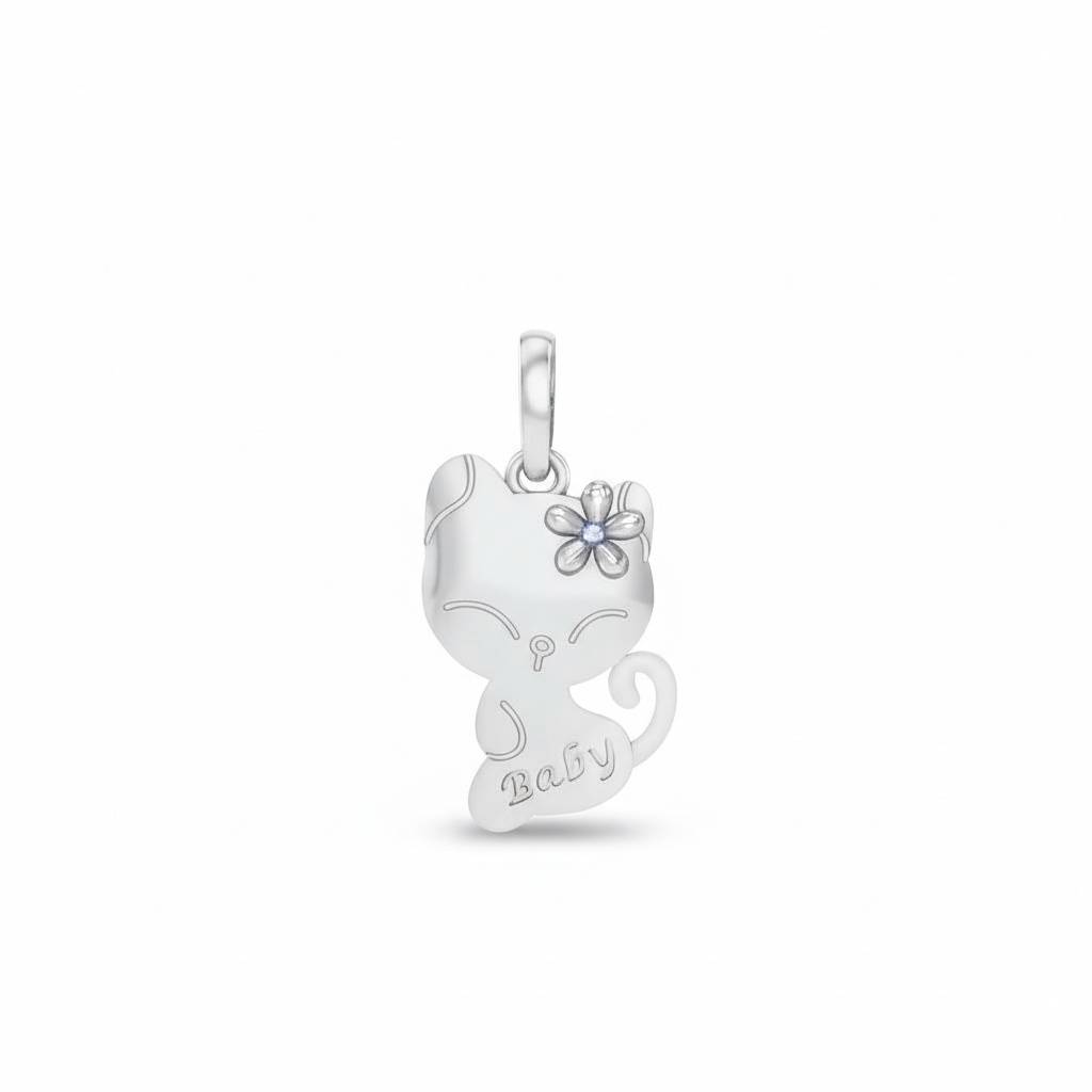 925 Pure Silver Cat Pendant-Pen1024 : PEN1024